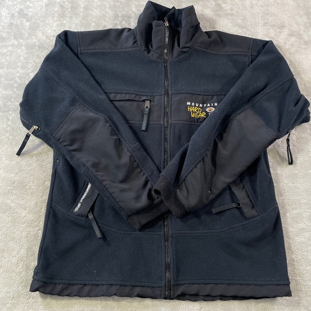 Mountain Hardwear Jacket Gore Windstopper Men Small Black Full Zip Fleece Vented